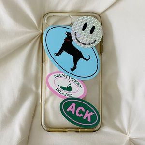 clear otter box case w/stickers (for iPhone 8plus)